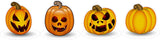 Halloween Pumpkins Version 5 Wall or Window Decor Decal - 12" | Nostalgia Decals Online vinyl sticker wall decor, wall decoration vinyl decals, vinyl holiday wall stickers, vinyl window stickers for the holidays