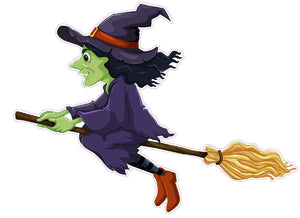 Halloween Wicked Witch Version 2 Wall Decor Decal - Wall Decor - 12" x 10" | Nostalgia Decals Online vinyl sticker wall decor, wall decoration vinyl decals, vinyl holiday wall stickers, vinyl window stickers for the holidays