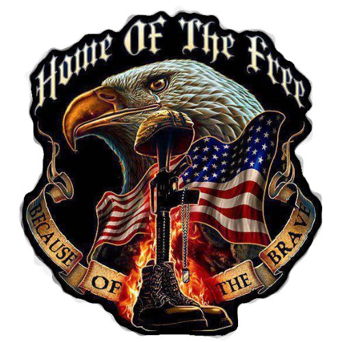Home of the Free Because of the Brave Decal  | Nostalgia Decals Online military window stickers for cars and trucks, army vinyl decals for cars, marine corps vinyl stickers, die cut vinyl military decals