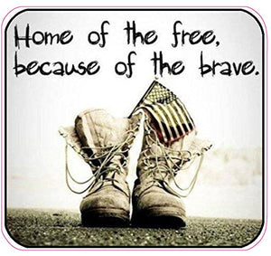 Home of the Free Because of the Brave Version 3 Decal - | Nostalgia Decals Online military window stickers for cars and trucks, army vinyl decals for cars, marine corps vinyl stickers, die cut vinyl navy decals