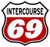 Intercourse 69 Decal - | Nostalgia Decals Online retro car decals, old school vinyl stickers for cars, racing graphics for cars, car decals for girls
