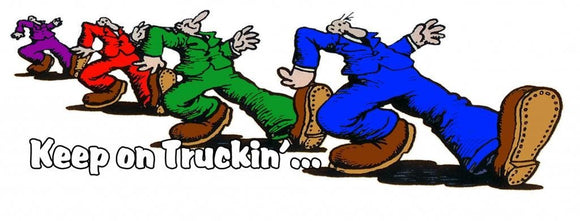 Keep on Trucking Decal - | Nostalgia Decals Online trucker window decals, vinyl graphics for semi trucks, vinyl tractor stickers
