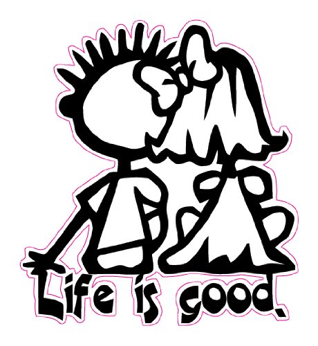 Life is Good Decal - | Nostalgia Decals Online retro car decals, old school vinyl stickers for cars, racing graphics for cars, car decals for girls