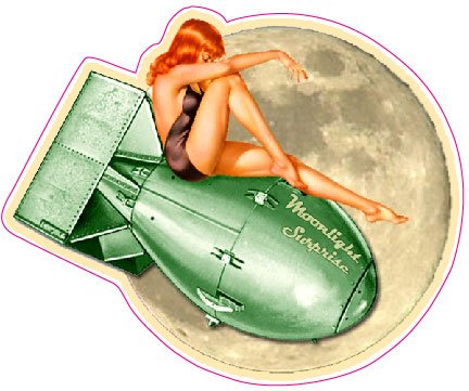 Moon Light Surprise Pin Up Decal - 5