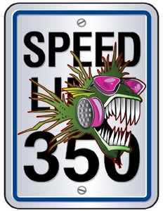Nitro Fish 350 Speed Limit Decal- | Nostalgia Decals Online window stickers for cars and trucks, die cut vinyl decals, vinyl graphics for car windows, vinyl wall decor stickers