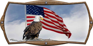 Oak Plaque American Flag with Eagle Decal- | Nostalgia Decals Online window stickers for cars and trucks, die cut vinyl decals, vinyl graphics for car windows, vinyl wall decor stickers