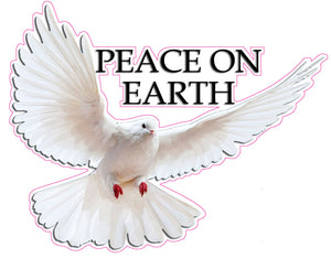 Peace on Earth Decal - 12" | Nostalgia Decals Online retro car decals, old school vinyl stickers for cars, racing graphics for cars, car decals for girls