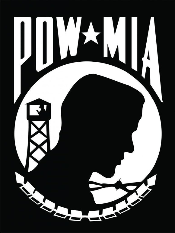 POW MIA Black Decal - | Nostalgia Decals Online military window stickers for cars and trucks, army vinyl decals for cars, marine corps vinyl stickers, die cut vinyl navy decals