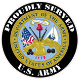 Proudly Served U.S. Army Decal - 3" | Nostalgia Decals Online military window stickers for cars and trucks, army vinyl decals for cars, marine corps vinyl stickers, die cut vinyl navy decals