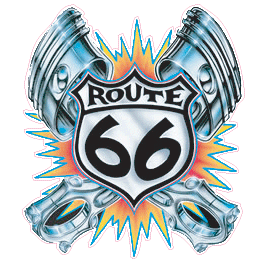 Route 66 Pistons Decal - Nostalgia Decals Online