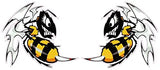 Ski-Doo Killer Bees Decal Pair - 3" x 2.8" each | Nostalgia Decals Online vinyl graphics for snowmobiles, vinyl snowmobile stickers, die cut vinyl jetski graphics