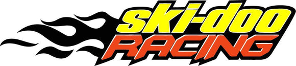Ski-Doo Racing with Flames Decal - | Nostalgia Decals Online vinyl graphics for snowmobiles, vinyl snowmobile stickers, die cut vinyl jetski graphics