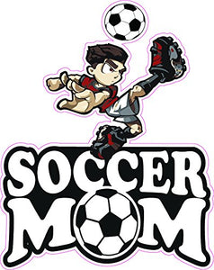 Soccer Mom Dark Hair Boy Decal - | Nostalgia Decals Online retro car decals, old school vinyl stickers for cars, racing graphics for cars, car decals for girls