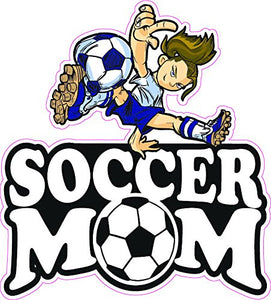 Soccer Mom Dark Hair Girl Decal - | Nostalgia Decals Online retro car decals, old school vinyl stickers for cars, racing graphics for cars, car decals for girls