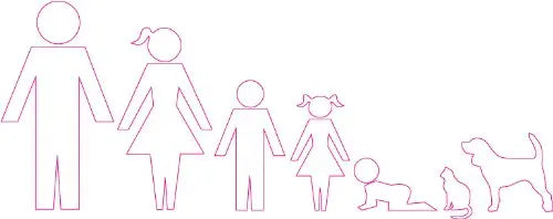 Stick Family Mom Dad Son Daughter Baby Dog and Cat Decal - | Nostalgia Decals Online cute stick figure family stickers, car window stick family, stick figure family decals