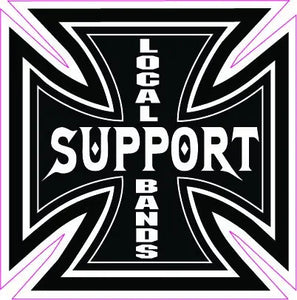 Support Your Local Bands Decal - 5" x 5" | Nostalgia Decals Online retro car decals, old school vinyl stickers for cars, racing graphics for cars, car decals for girls