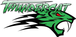 Thundercat Green Decal - 7" x 3" | Nostalgia Decals Online vinyl graphics for snowmobiles, vinyl snowmobile stickers, die cut vinyl jetski graphics