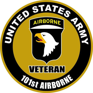 U.S. Army 101st Airborne Veteran Decal - | Nostalgia Decals Online military window stickers for cars and trucks, army vinyl decals for cars, marine corps vinyl stickers, die cut vinyl navy decals