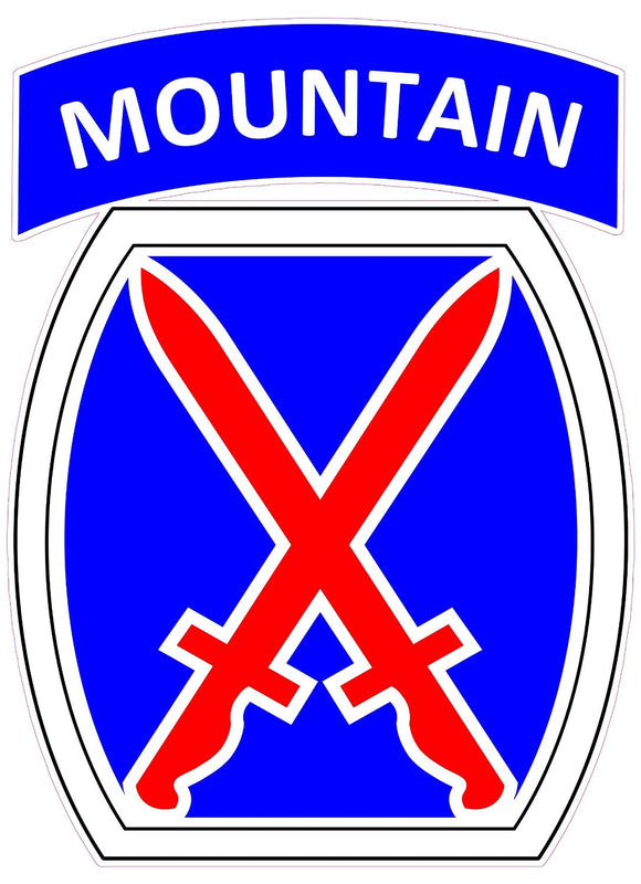 U.S. Army 10th Mountain Division Decal - | Nostalgia Decals Online military window stickers for cars and trucks, army vinyl decals for cars, marine corps vinyl stickers, die cut vinyl navy decals