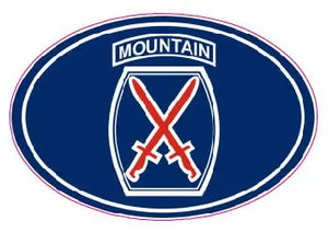 U.S. Army 10th Mountain Division Oval Decal - | Nostalgia Decals Online military window stickers for cars and trucks, army vinyl decals for cars, marine corps vinyl stickers, die cut vinyl navy decals