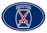 U.S. Army 10th Mountain Division Oval Decal - | Nostalgia Decals Online military window stickers for cars and trucks, army vinyl decals for cars, marine corps vinyl stickers, die cut vinyl navy decals