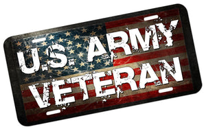 U.S. Army Veteran License Plate - | Nostalgia Decals Online military window stickers for cars and trucks, army vinyl decals for cars, marine corps vinyl stickers, die cut vinyl navy decals