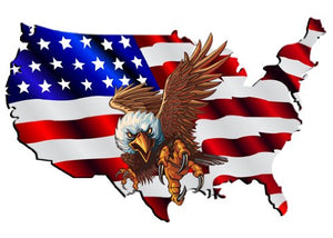 USA as a Flag with Eagle Decal- 6" x 4" | Nostalgia Decals Online decal stickers for your car, patriotic vinyl graphics, american flag window stickers, eagle decals