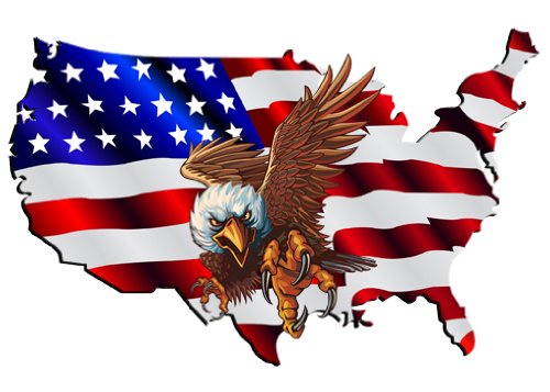 USA as a Flag with Eagle Decal- 6