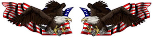 United States Flag with Soaring Eagle Left and Right Decal - 6" | Nostalgia Decals Online military window stickers for cars and trucks, army vinyl decals for cars, marine corps vinyl stickers, die cut vinyl navy decals