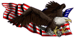 United States Flag with Soaring Eagle Right Decal - | Nostalgia Decals Online military window stickers for cars and trucks, army vinyl decals for cars, marine corps vinyl stickers, die cut vinyl navy decals