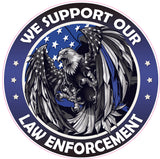 We Support our Thin Blue Line Law Enforcement American Flag Eagle Decal ...