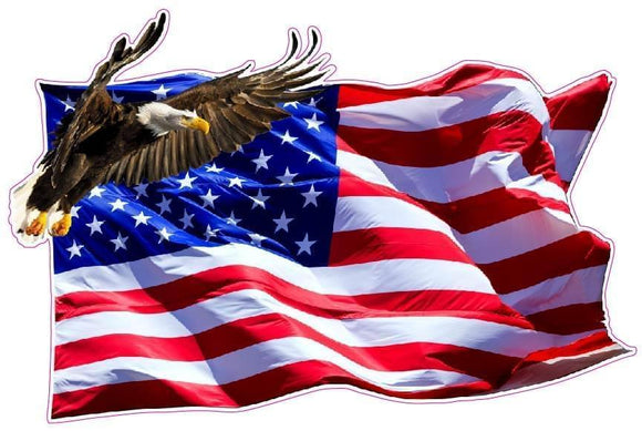 American Flag Soaring Eagle V2 Decal