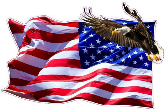 American Flag Soaring Eagle Version 2 LEFT Facing Decal