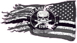 American ripped flag 2nd Amendment Right to Bare Arms Decal left