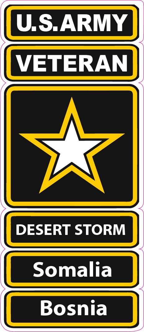 U.S. Army Veteran Desert Storm Somalia Bosnia Decal - 5