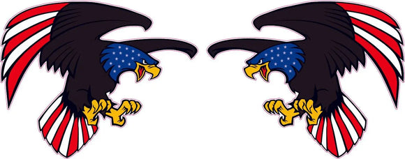 American flag cartoon eagle decal pairs - Nostalgia Decals Online