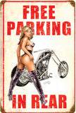 Free Parking in Rear Sign Decal - | Nostalgia Decals Online pinup girl decals, vinyl pin up girl stickers, pin up girl graphics for cars