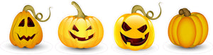 Halloween Pumpkins Version 2 Wall or Window Decor Decal - 12" | Nostalgia Decals Online vinyl sticker wall decor, wall decoration vinyl decals, vinyl holiday wall stickers, vinyl window stickers for the holidays