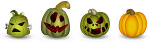 Halloween Pumpkins Version 3 Wall or Window Decor Decal - 12" | Nostalgia Decals Online vinyl sticker wall decor, wall decoration vinyl decals, vinyl holiday wall stickers, vinyl window stickers for the holidays