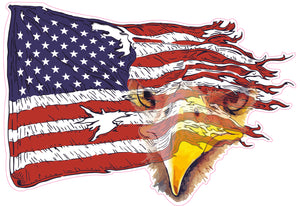 Weathered American Flag Eagle Decal